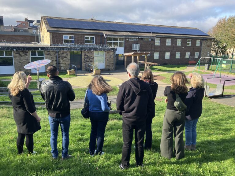 Local groups inspect the solar panels at Bradford's Mayfield Centre